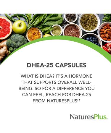 Nature's Plus DHEA-25 with Bioperine | 60 Vegetarian Capsules for Hormonal Support - Buy Online on GoSupps.com