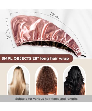 SMPL Objects Microfiber Hair Wrap Towel for Curly Hair - Double-Layer Satin Turban Towel for Women in Pink - Buy Online on GoSupps.com