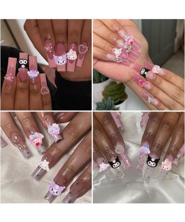 70PCS Cartoon Kuromi Nail Charms - Kawaii 3D Resin My Melody Cinnamoroll Nail Art Decorations - Buy Online on GoSupps.com