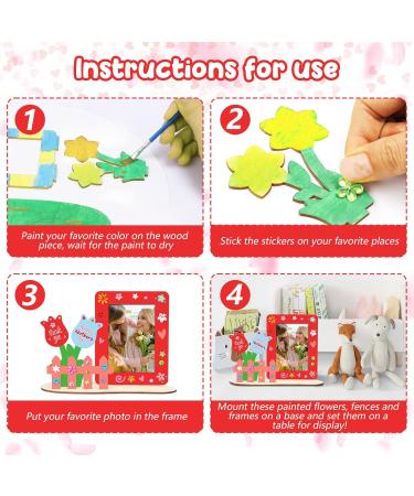 DKINY 4PCS Flower Garden Photo Frame Set - DIY Wooden Craft for Children - Perfect Spring Gift for Young Girls' Birthdays - Buy Online on GoSupps.com