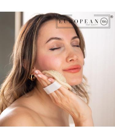 European M6 Premium Facial Loofah Pads - 4 Pack Natural Exfoliator Sponges for Clean & Vibrant Skin - Buy Online on GoSupps.com