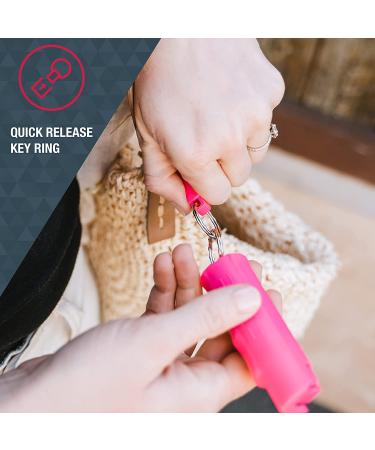 SABRE RED Pink Pepper Spray Keychain for Women - Maximum Police Strength, Quick Release, Finger Grip, 10-Foot Range, 25 Bursts - Help Fight Breast Cancer - Buy Online on GoSupps.com