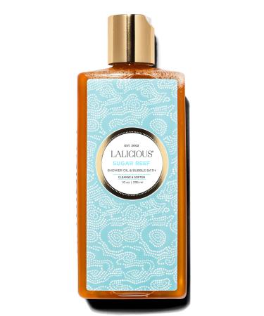 LaLicious Sugar Reef Shower Oil & Bubble Bath - Shower Cleanser with Topical Probiotics & Grapeseed Oil No Parabens (10oz)