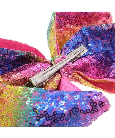 Xansema 8 Sequins Hair Bow Clip - Purple | Large Hair Barrettes for Women, Teens, and Kids - Buy Online on GoSupps.com