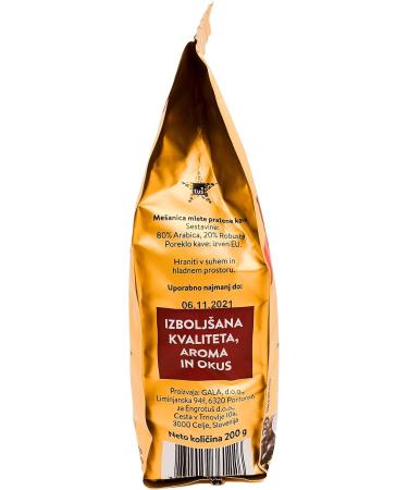  Zlata Kava ZLATA KAVA Premium Dark Roast Ground Coffee Powder Finely ground Arabica and Robusta coffee beans Strong aroma and rich flavor Perfect gift box for ground coffee Pack of 6 (200g x 6) - Buy Online on GoSupps.com
