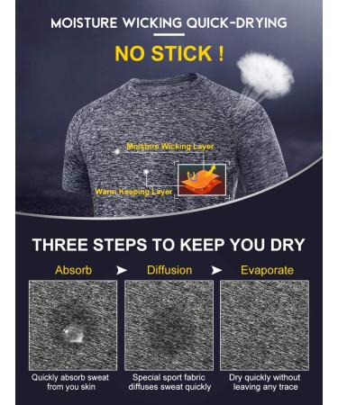 Star Vibe Men's 3-Piece Dry T-Shirts - Sweat-Proof Sport & Fitness Clothing | Short Sleeve Performance Shirts in Black Navy and Wine Red - Buy Online on GoSupps.com