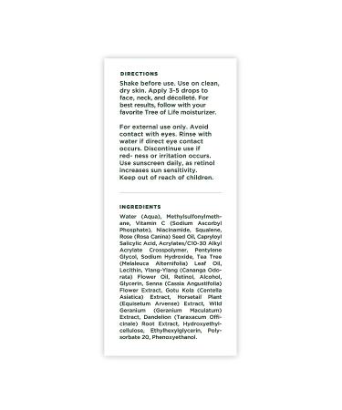 Tree of Life Serum with Tea Tree Oil for Skin, Face, Toenail Fungus & More - 1 Fl Oz with Niacinamide & Retinol for Clear, Calm Skin - Dermatologist-Tested Dry Skin Care & Anti-Aging Solution - Buy Online on GoSupps.com