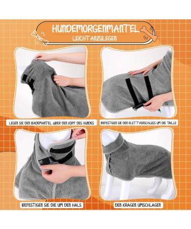 Jostift Microfiber Dog Bathrobe - Absorbent Bathing Towel for All Dog Sizes | Adjustable Straps for Comfort - Gray Medium - Buy Online on GoSupps.com