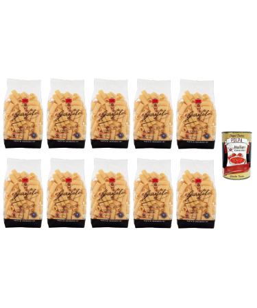 Italian Gourmet E.R. Garofalo Rigatoni No. 35 Pack of 10 Neapolitan durum wheat semolina packets with 500g of IGP pasta + 400g Italian Gourmet Polpa