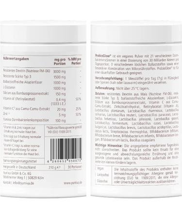 Cultures Complex Probioglow - 21 Cultures 30 Billion Bifidobacteria & Lactic Acid Bacteria | Strength Type 3 with Acacia Fibers & Glutamine - International Shipping Available - Buy Online on GoSupps.com