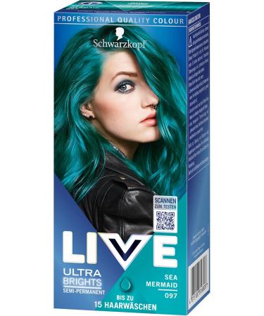  LIVE Schwarzkopf LIVE Ultra Brights 097 Mermaid Semi-Permanent Hair Colour (3 x 80 ml) for Intense or Pastel Results Lasts 12-15 Washes with Conditioner - Buy Online on GoSupps.com