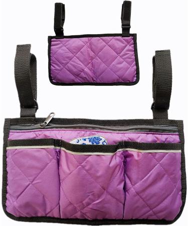 Wheelchair Side Organizer Storage Bag - Armrest Pouch with Cup Hold and Reflective Strip for Walkers or Rollators Wheelchairs & Walkers Use - Buy Online on GoSupps.com