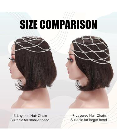 NICENEEDED Rhinestone Mesh Headpiece Cap Silver Crystal Flapper Headband Hair Chain Accessories for Women and Girls 1920s Hairdress Decotaction for Bridal Party - Buy Online on GoSupps.com