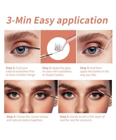 Buy Wispy Cluster Lashes - 144 Pcs 10mm Natural Individual Eyelash Extensions | D Curl DIY Super Thin Band - Buy Online on GoSupps.com