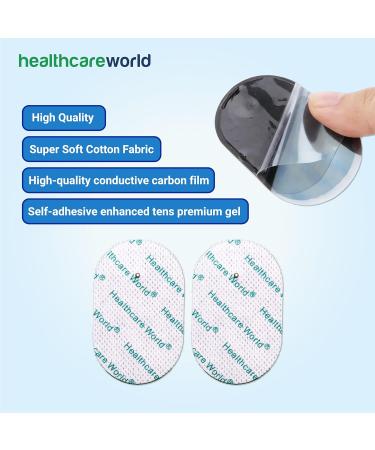 Tens Electrode Pads - Oval Self-Adhesive Electrodes (Pack of 4) for Omron E2 & E4 - 2.2mm Bolt Connection - Buy Online on GoSupps.com