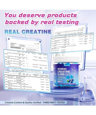 Creatine Gummies for Women Blueberry Flavor 5g Creatine Monohydrate per Serving Pre Workout Creatine Chews with Collagen BCAA for Muscle Growth Strength & Energy Support 90 Gummies Sugar free - Buy Online on GoSupps.com