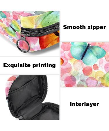 Shop Women s Travel Storage Bag - Menstrual Cup Pocket & Makeup Organizer with Watercolor Butterflies - Big Capacity - Buy Online on GoSupps.com