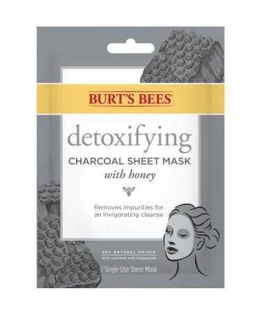 Burt's Bees Face Masks Detoxifying Charcoal Facial Skin Care 100% Natural Single Use (6 Count) - Buy Online on GoSupps.com