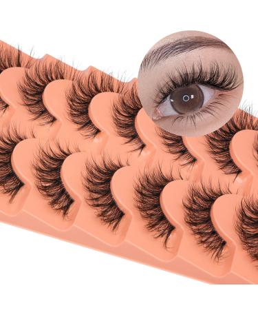 Eyelashes Natural Clear Band Lashes Cat Eye Wispy Faux Mink Lashes 16MM 3D Fluffy Fake Eyelash 7 Pairs Pack by Mavphnee - Buy Online on GoSupps.com
