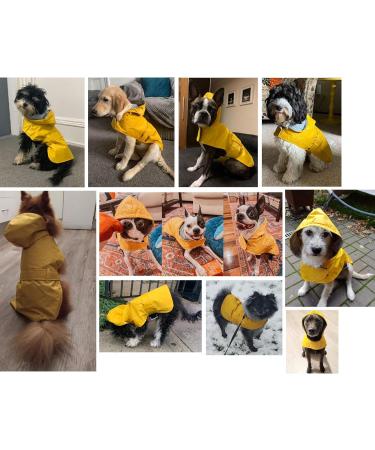 Waterproof Dog Raincoat with Soft Lining - Adjustable for Small Medium & Large Dogs (11-71 Length) - Yellow 3XL - Buy Online on GoSupps.com