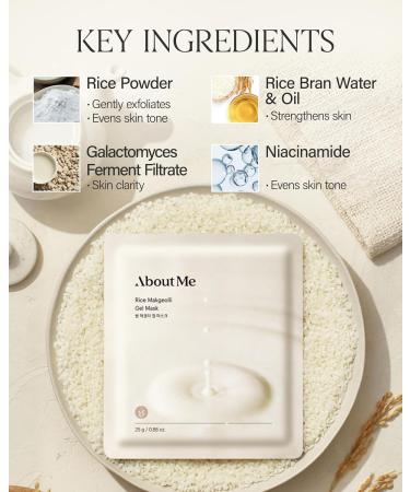 ABOUT ME Rice Makgeolli Skin Softener + About Me Rice Makgeolli Gel Mask Bundle - Buy Online on GoSupps.com