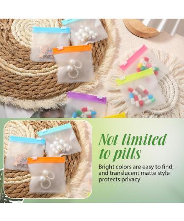Sherr 56 Pcs Weekly Zippered Pill Pouch Set - Reusable Clear Plastic Travel Medicine Organizer Bags in Candy Colors - Buy Online on GoSupps.com