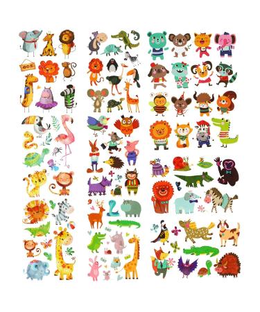 PHOGARY 200 Pieces 20 Sheets Animals Theme Temporary Tattoos Zoo Patterned Body Art Waterproof Tattoos for Kids