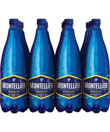 Montellier Carbonated Mineral Water with Natural Lemon Flavor 12x1L - Buy Online on GoSupps.com