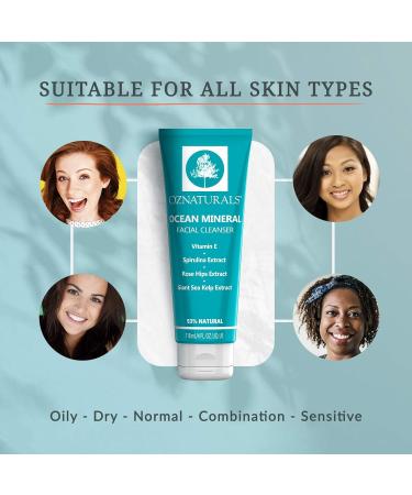  OZNaturals OZNaturals Ocean Mineral Pore Minimizing Gentle Facial Nettoyant For Normal Oily Dry Combination And Sensitive Skin 4 Fl Oz 118.3 ml - Buy Online on GoSupps.com