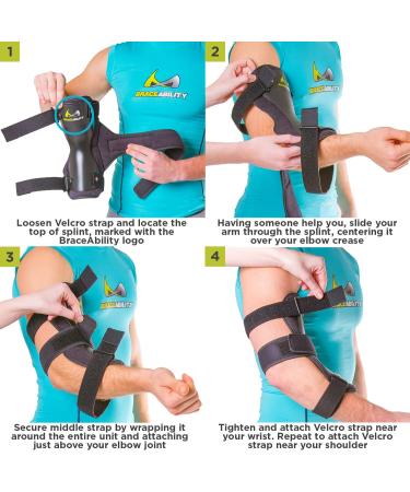 BraceAbility Cubital Tunnel Syndrome Elbow Brace - Ulnar Nerve Pain Relief | Arm Immobilizer for Hyperextended Elbow - Size M/L - Buy Online on GoSupps.com