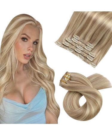 Moresoo clip in Extensions real hair blonde extensions clip real hair remy gold blonde with medium blonde hair extension real hair clip extensions twice. - Buy Online on GoSupps.com