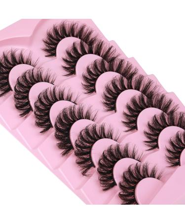 JIMIRE 6D Volume Mink Lashes - Fluffy Cat Eye Wispy False Eyelashes 7 Pairs Pack 18MM - Buy Online on GoSupps.com