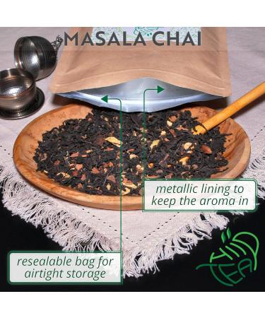 Masala Chai Premium Assam Black Tea With Spices - Cardamom & Cinnamon & Cloves & Ginger & Pepper (100g) - Buy Online on GoSupps.com
