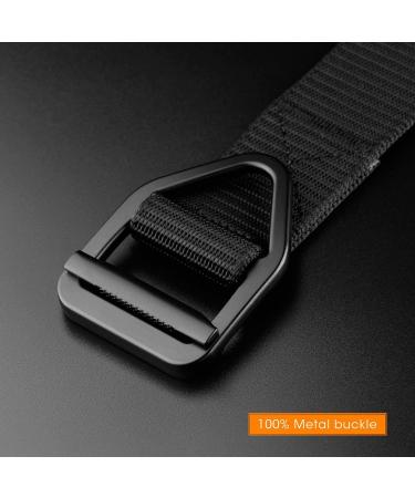 JASGOOD Tactical Heavy Duty Nylon Belt for Men - Adjustable Military Webbing Strap with Metal Buckle - A-black - Fits Pants Size Below 42 - Buy Online on GoSupps.com