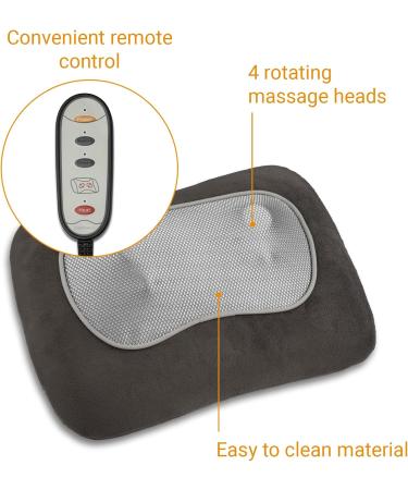 Medisana MC 840 Shiatsu Massage Pillow - Heated Neck Shoulder & Back Massager with Remote Control & Red Light Function | Ideal for Relaxation - Buy Online on GoSupps.com
