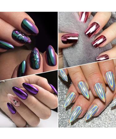 Chrome Nail Powder - White Pearl Holographic Unicorn Mirror Effect Glitter Dust Set - Buy Online on GoSupps.com