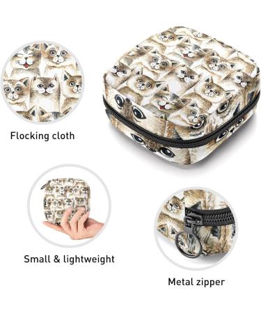Cat Sanitary Napkin Storage Bag | Portable Period Pouch for Women & Teens | Multi-colored | 1Pcs - Buy Online on GoSupps.com