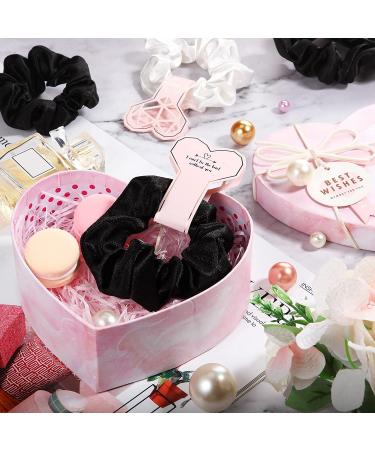 9 Pieces Satin Bridesmaid Scrunchies Hair Ties - Bridesmaid Proposal Gifts - Wedding Party Favors in Black and White - Buy Online on GoSupps.com