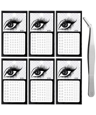 KOHOTA 6 Sheets Face Gem Eye Body Jewels Crystal Fake Nose Stud Self-Adhesive Makeup Rhinestone for Eyes Face Gems Stick on for Halloween Festival Accessories Nail Art Decorations Multi-color-1
