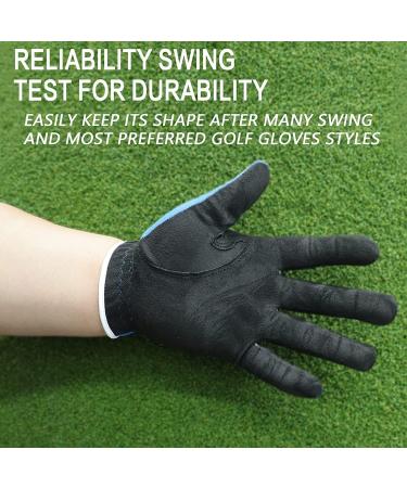 Buy Lovmead Left-Hand Golf Gloves for Men - All-Weather Microfiber Right-Hand Grip | Sizes S-XL - Soft Comfort Fit - Gray Black Blue White - Buy Online on GoSupps.com
