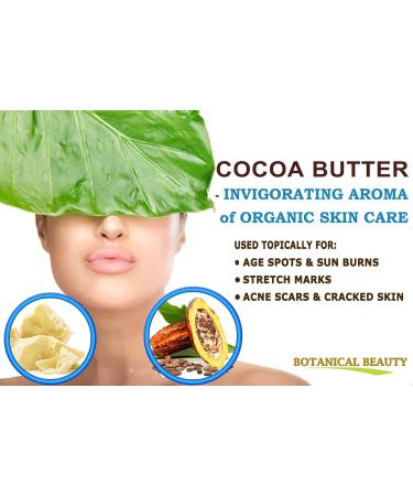 Botanical Beauty Cocoa Butter - Raw Virgin Unrefined from Brazil | 8.46 oz for Skin Hair Body & Nails - Buy Online on GoSupps.com