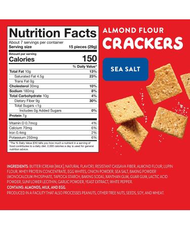 HighKey Cheddar Cheese & Sea Salt Almond Flour Crackers - Gluten Free Keto Snacks with Low Carb & Sugar Free Protein Crisps - Healthy Diet & Diabetic Friendly - Buy Online on GoSupps.com