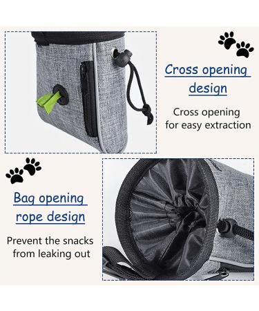 Waterproof Dog Treat Bag - Adjustable Waist Belt, Hand-Free Walking Pouch for Training & Travel (Grey) - Buy Online on GoSupps.com