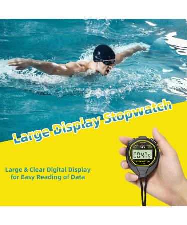 Waterproof Digital Stopwatch Timer  ANTEQI Large Display Simple Stopwatch with ON/Off Function No Clock No Calendar No Alarm Silent Stopwatch for Baseball Swimming Running Training Kids Coaches - Buy Online on GoSupps.com