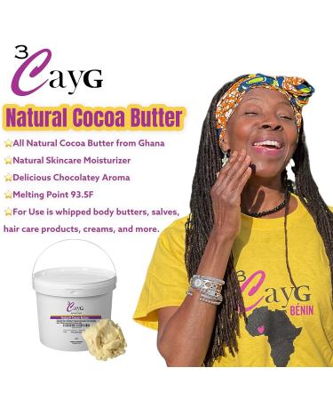 Ghanaian Cocoa Butter - 100% Pure & Natural (5LBS) | 3CayG - Buy Online on GoSupps.com