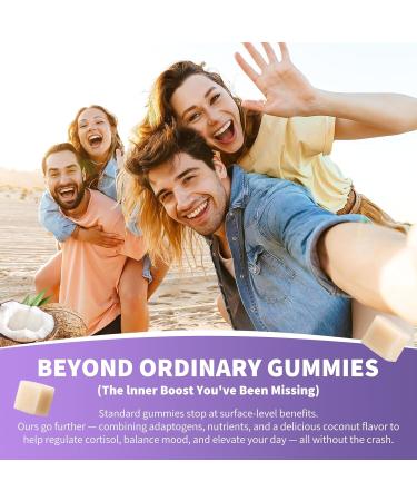 Cortisol Gummies for Women - Cortisol Supplements with Magnesium Glycinate, Ashwagandha, L-Theanine, Vitamin B Complex for Relaxation, Sleep, Calm Mood & Focus - Vegan, Sugar Free Coconut Flavor Coconut 60 Count (Pack of 1) - Buy Online on GoSupps.com
