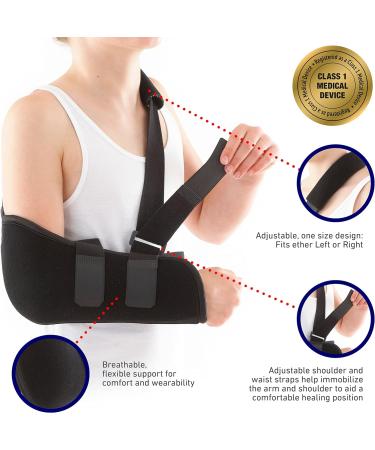 Neo-G Arm Sling for Kids - Shoulder Arm Injury Recovery Pre/Post Surgery Comfort Sponge Foam Child Sling Arm Support - Breathable Lightweight Soft Children Arm Sling Adjustable Left or Right - Buy Online on GoSupps.com