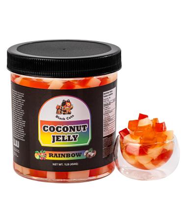 Coconut Fruit Jelly Topping | Rainbow Flavour | 1LB (454g) | Fruit Dessert for Bubble Tea Drinks Desserts Smoothies and Snacks | Boba Tea Tapioca Pearl Mix Kit