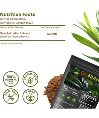 Go Nutra Saw Palmetto Extract Powder Potent 10:1 Strength | 4 oz. Saw Palmetto Supplement Saw Palmetto Powder - Buy Online on GoSupps.com