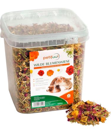 Petifool Wild Flower Meadow 600g & Rodents Herba 430g - Natural Supplementary Feed for Rabbits Guinea Pigs Hamsters & Chinchillas - No Artificial Additives - International Shipping - Buy Online on GoSupps.com